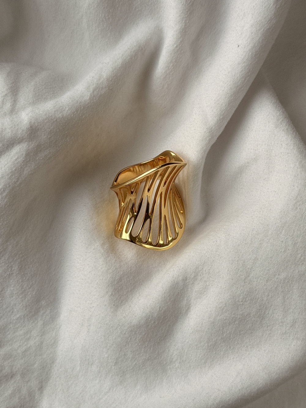 DNA Spiral Ring - 18k Gold Plated - Size 5